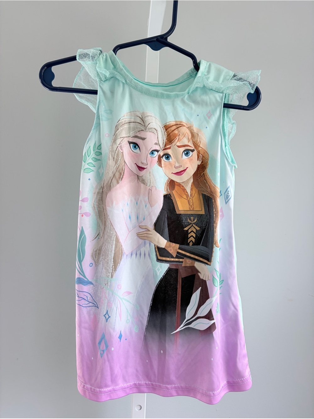 Disney Frozen nightgown Dress with Elsa & Anna - 2T Mint to Pink